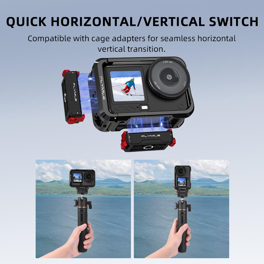 Flymile Action 6 Quick Release Base Mount Magnetic Adapter Extension Bracket for DJI OSMO Action 6 Accessories