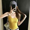 Pure desire sexy pocket decorative suspenders knitted vest summer waist thin chic fashion commuter versatile top