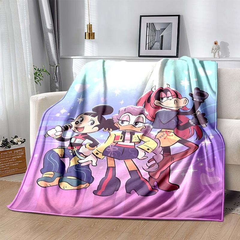 1pc Magical Friendship Adventure Flannel Blanket Soft Warm Throw Blanket for Bedroom Living Room Bed Travel Camping Picnic Gift. M072201193