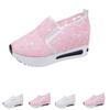 Women's Lace Mesh Platform Slip On Casual High Heel Shoes with Wedge Sole Lightweight Breathable Design Comfortable Fit