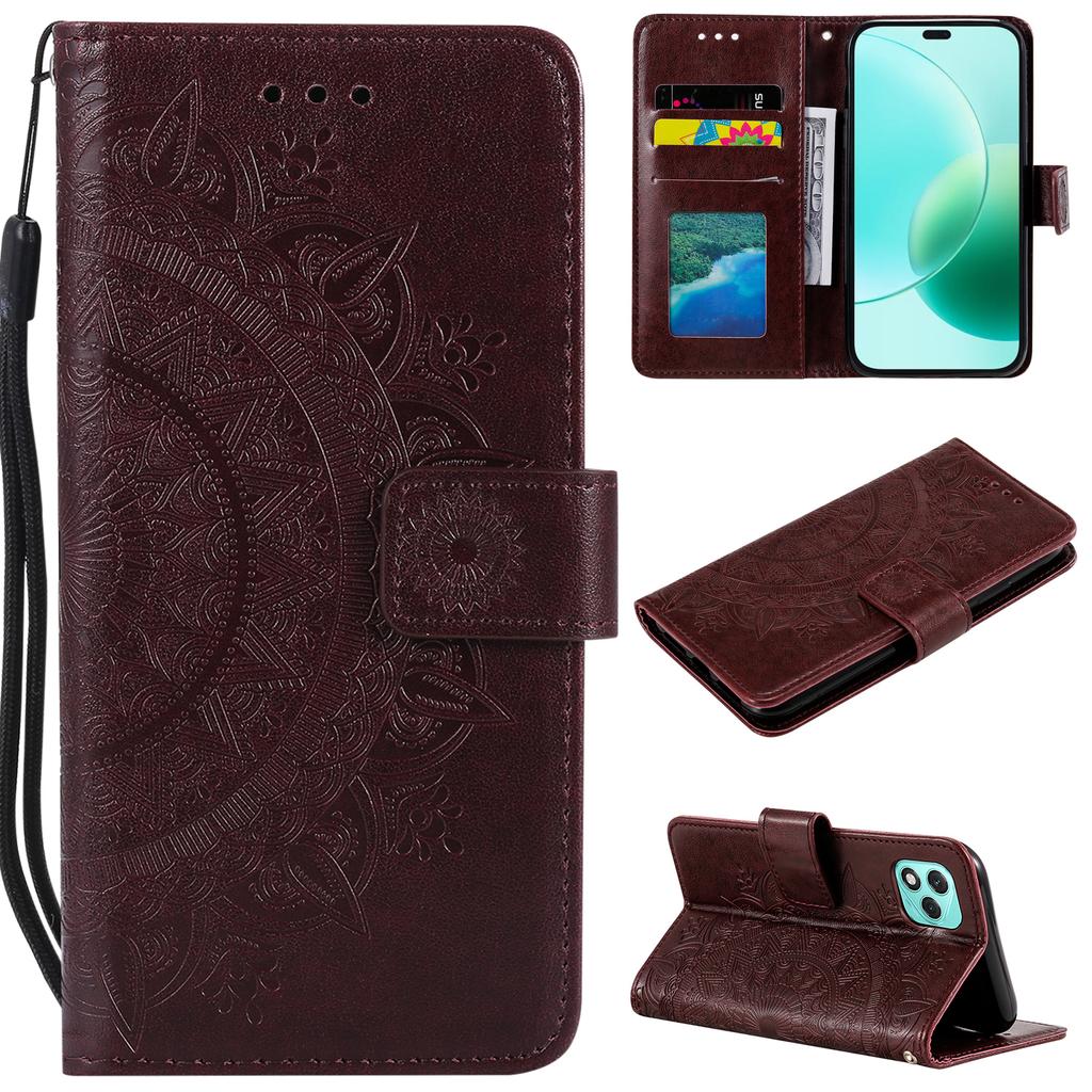 For Honor 400 Lite Stand Case Imprinted Totem PU Leather Wallet Phone Cover