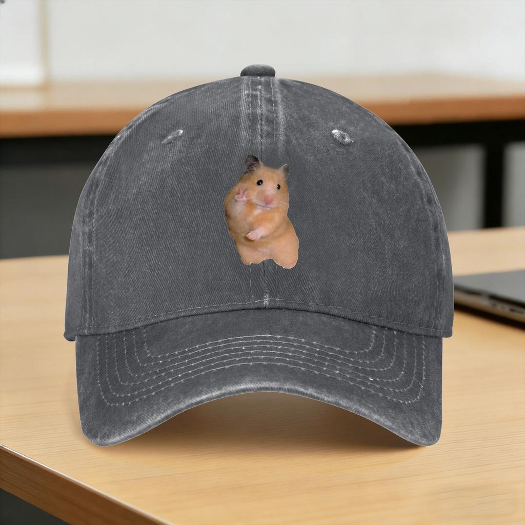 Cute Hamster MeMe Sun Baseball Cap Yk Cute UnisexTeens Washed Hip Hop Hats Hot Sale Design Outdoor Gym Caps Birthday Present