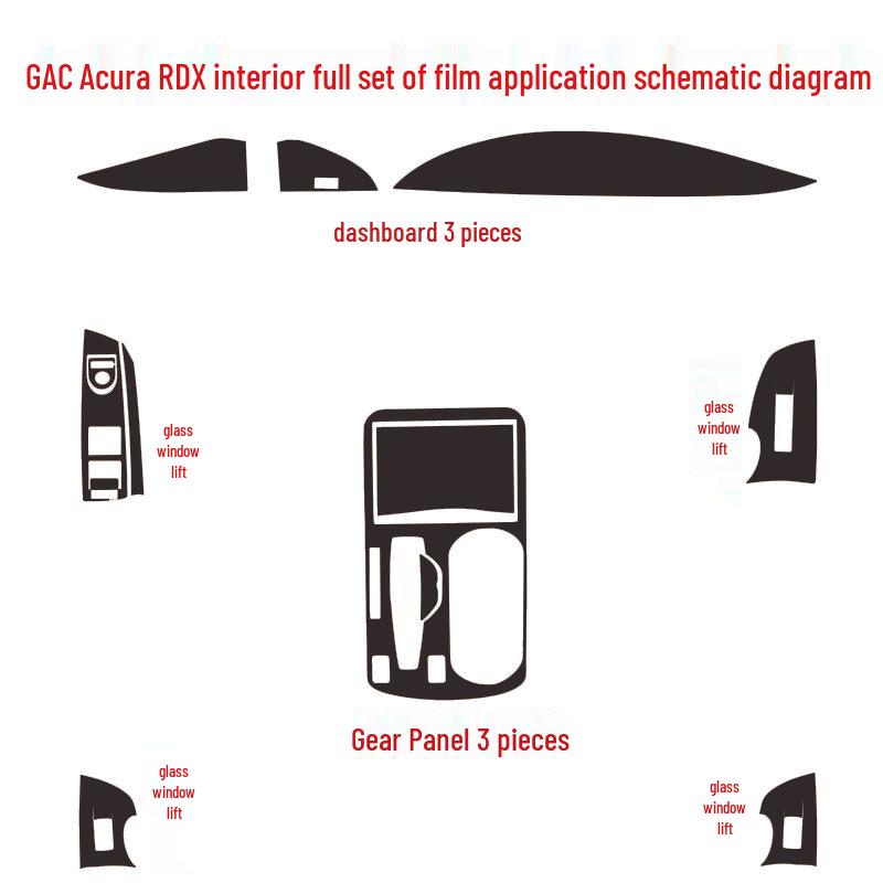 Acura RDX and CDX Carbon Fiber Gear Console Decorative Stickers