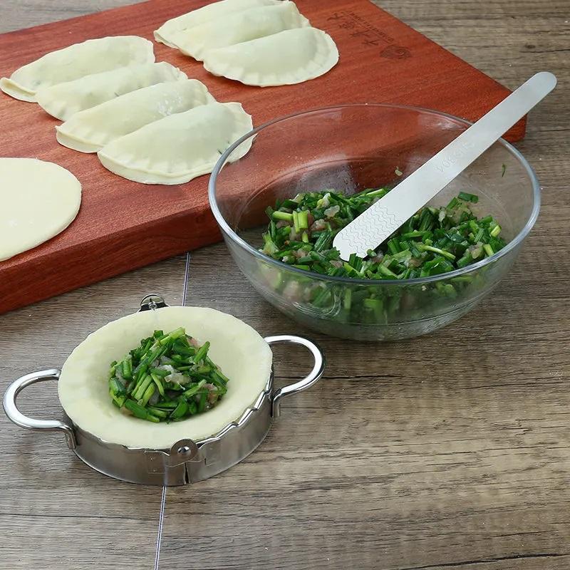 2pcs Dumpling Spoon Stainless Steel Flat Stuffing Shovel Picking Spatula Dumplings Making Tools Filling Spoon Kitchen Gadgets