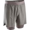 KIPRUN Comfortable, Breathable, Quick-Drying 2-in-1 Lace-up Sports Shorts Men's Grey