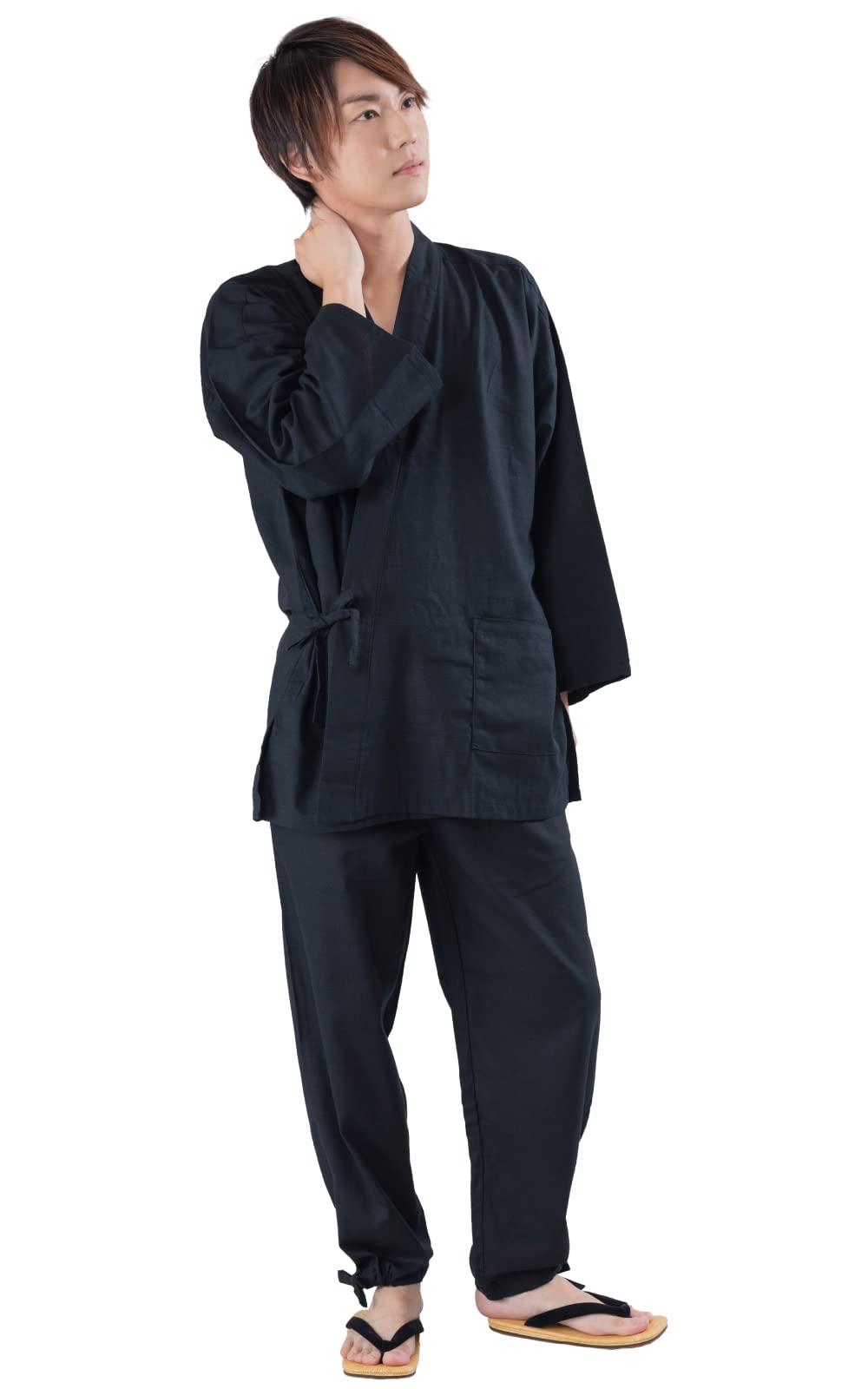 

Самуэ мужской из ткани с узелковым переплетением (Всесезонная носка) (LL, Черный) чёрный