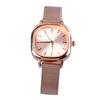 Women Gold Plating Quartz Watch Stainless Steel Band High Definition Stylish Gradient   Decor Wrist Watch