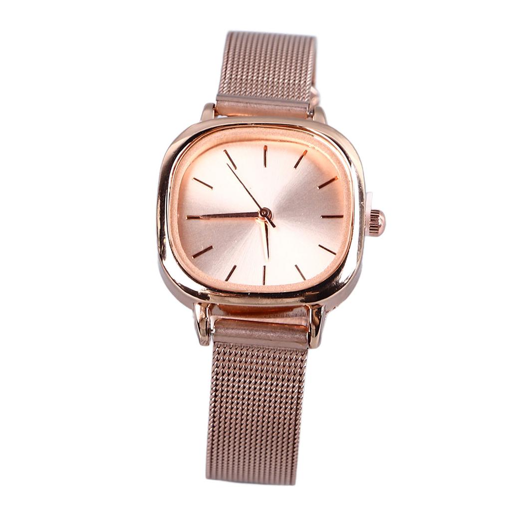 Women Gold Plating Quartz Watch Stainless Steel Band High Definition Stylish Gradient Decor Wrist Watch