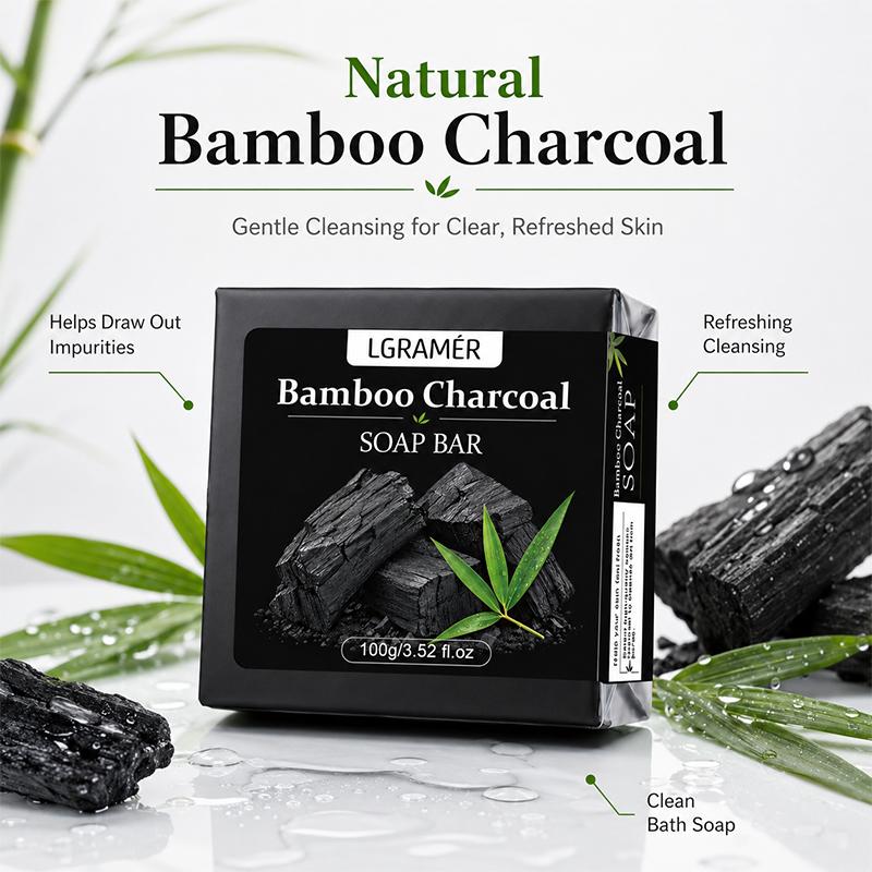 Bamboo Charcoal Handmade Facial Soap Moisturizing Firming Hydrating Face Cleanser Wash Foam Oil Control,Body Tender Bathing Soap