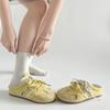 Retro yellow inner height increase German training bag head half slippers women's summer wear 2025 new non-slip soft bottom cool slippers