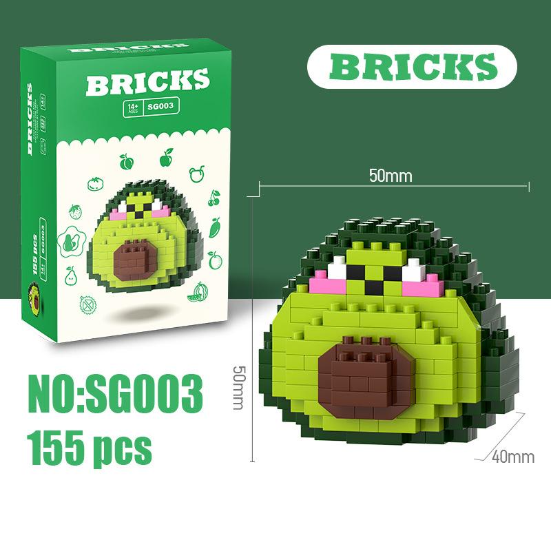 Small particle assembled building blocks educational toys fruit puzzle children boys and girls educational small ornaments gifts