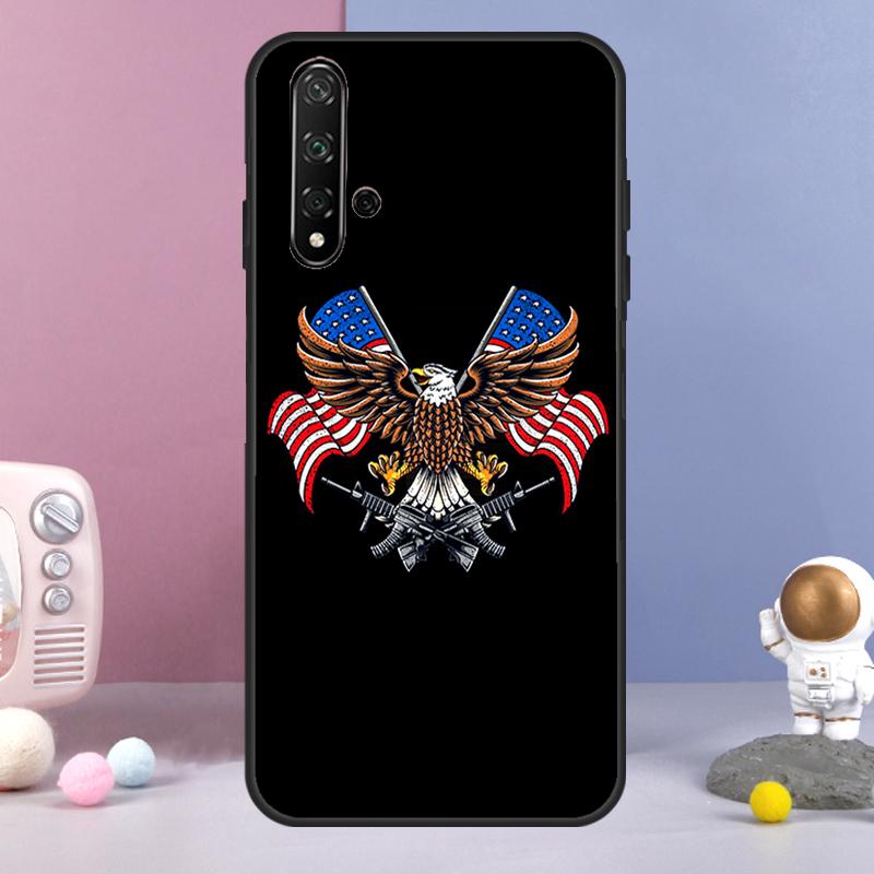

American USA Flag Eagle For Huawei Nova 7i 8i 11i 12i 12s Y73 Y70 Y90 Y60 Y72 Y61 Y91 9 10 SE P30 Pro P40 Lite Case Huawei Nova 12i