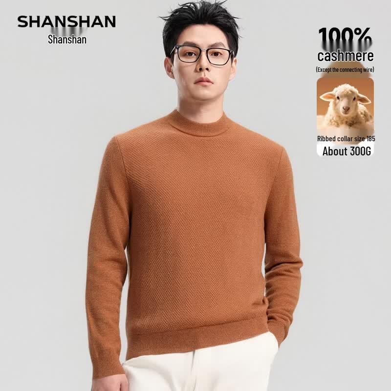 SHANSHAN Men's 100% Cashmere Crewneck Sweater