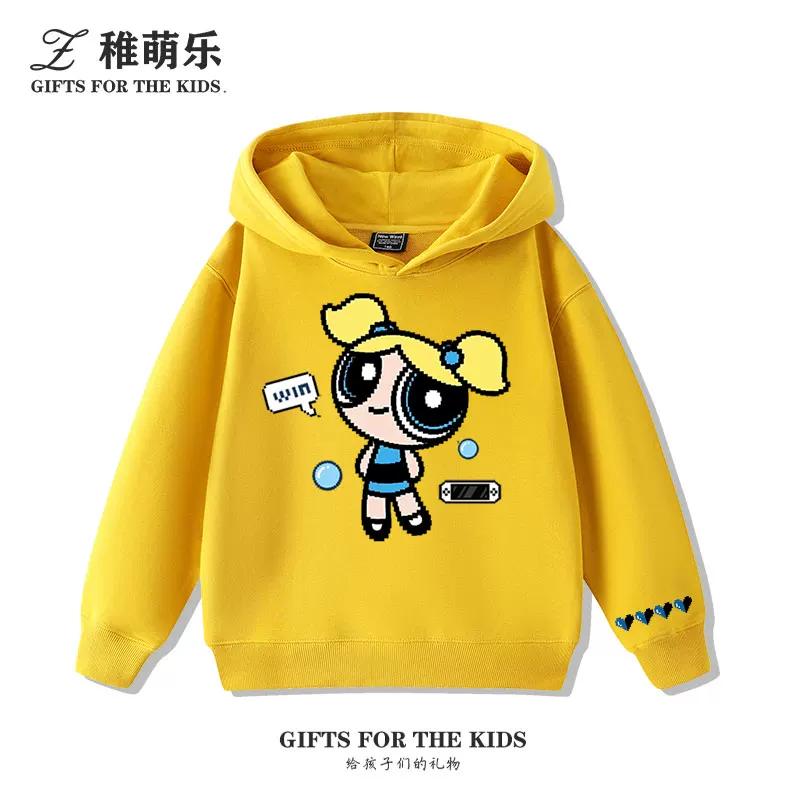 Cute Cartoon Girl Print Kids' Hooded Sweatshirt – Soft, Loose-Fit Pullover for Autumn & Winter – Warm, Casual Top for Boys and Girls