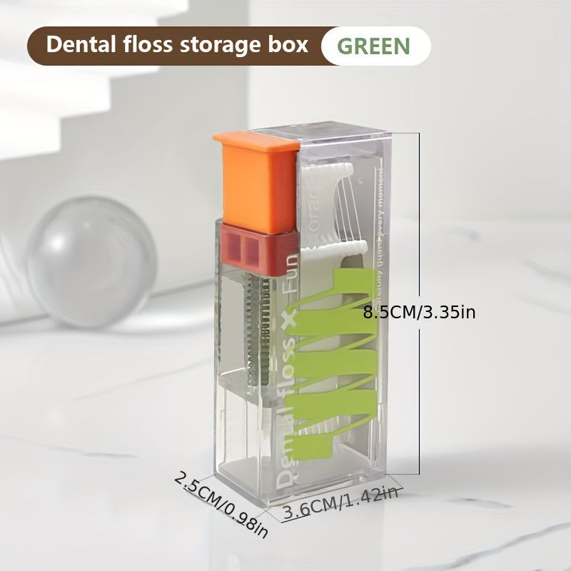 

Dental Floss Box Home Automatically Pops Out Portable Storage Box with A Press-type Portable Disposable Floss Stick Storage Tool зелёный