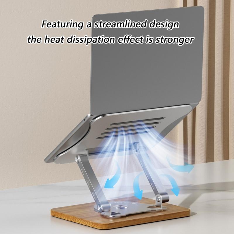 Portable Ergonomic Computer Stand Featuring 360 Rotatable Design and Height Adjustment for Better Cooling