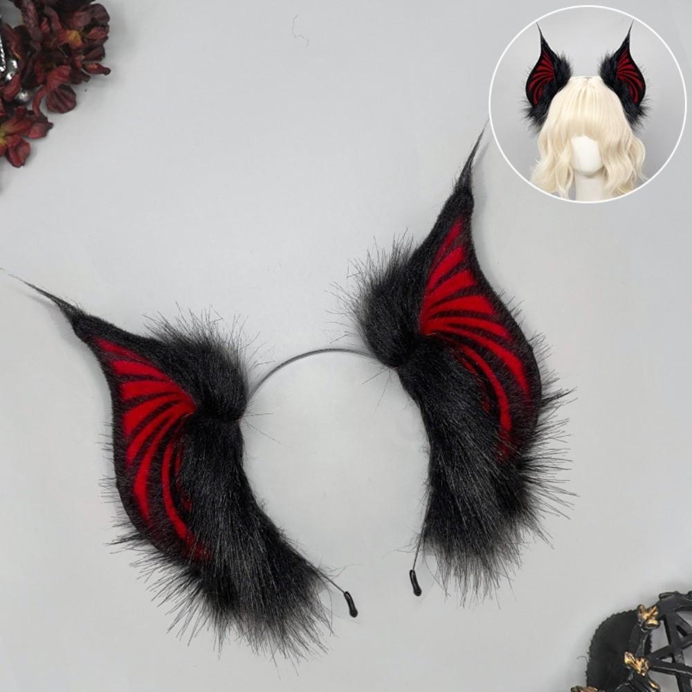 Soft Bat Headband Plush Cosplay Ears Headband Comfortable Plush Headband  Stage Performance