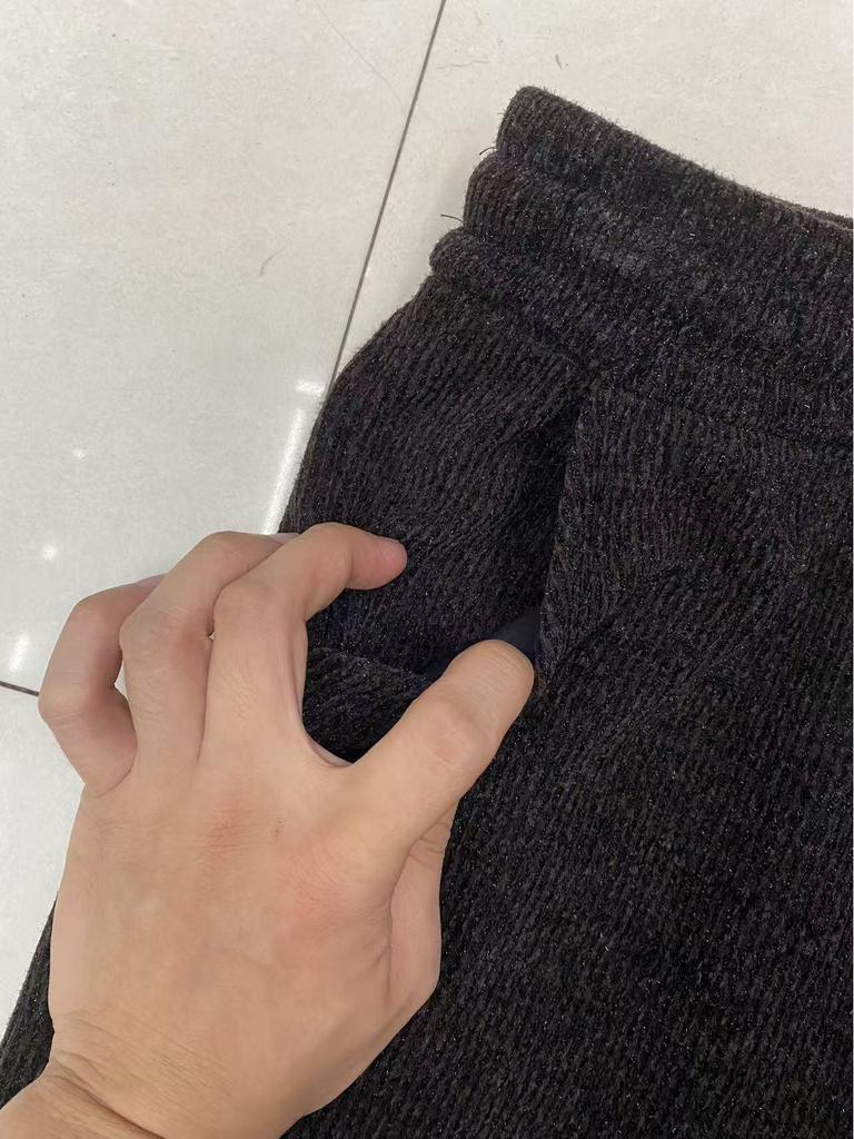 Herbstgoldene hochwertige Nerz-Samt lockere Haremshose für Damen - Bequem, schlankmachend, hochgeschnitten für Mütter mittleren Alters und ältere Mütter