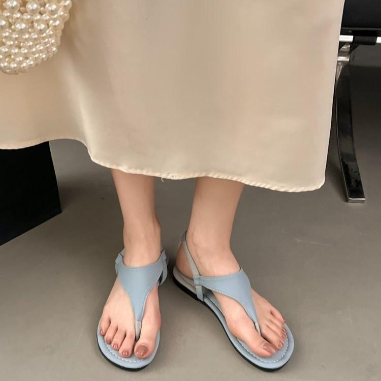 Fashion Retro Flat-bottomed Roman Comfortable Flip-flops for Women In 2025 Summer, New Casual and Fashionable Soft-soled Slippers
