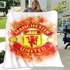 1pc Blanket - Manchester United FC Logo Print Design, Lightweight Blanket for Sofa, Bed- Soft &Warm, Gift for All Seasons