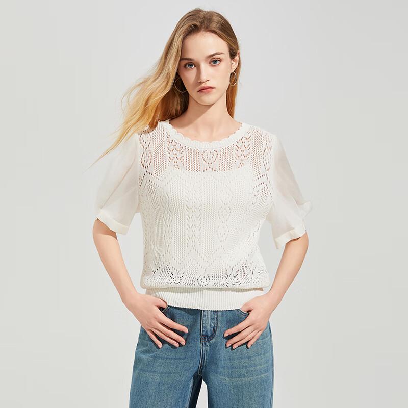 Women's Round Neck Short Sleeve Knit Top