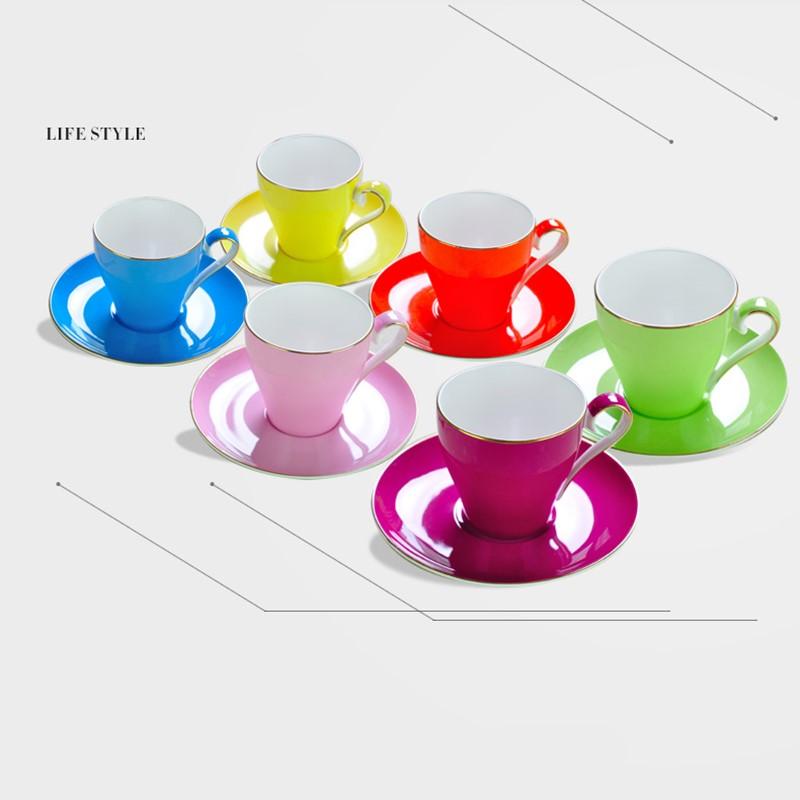 220ML, set tazza e piattino da caffè in porcellana d'ossa colorata, set tazze nespresso, tazze caffè termos tazza da caffè, set tazze cappuccino