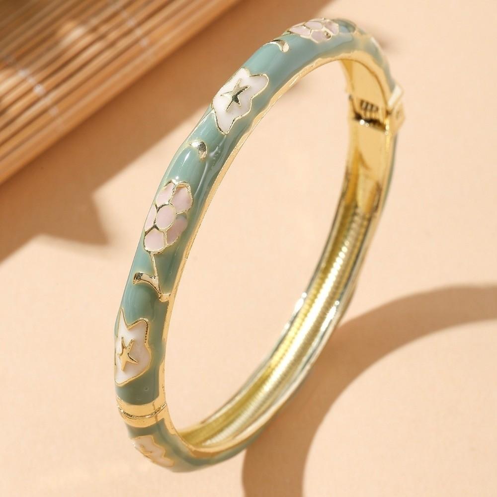 Ethnisch Stil Vintage Cloisonné Armreif Öffnend Emaille Armband Damen Handgelenkband Damen