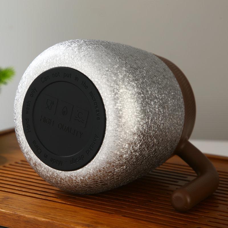 Large-Capacity Titanium-Plated Thermos Flask with Tea Brewing and Separation for Health Preservation