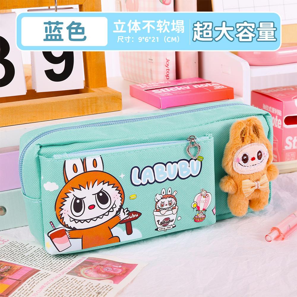 Cartoon Pattern Pencil Case Student Cute Canvas Pencil Case Large Capacity Primary and Secondary School Students Pencil Case