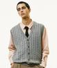 SSY [Set] Sunday Cable Knit Vest & Drapery Shirt