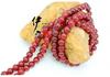 Handmade Red Agate & Synthetic Jade Glass Beads, 8mm Loose Beads - 102 pcs/strand