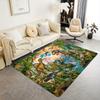 Jurassic dinosaur pattern Flannel-printed floor mats are slip-resistant Suitable for living room bedroom terrace garden carpets