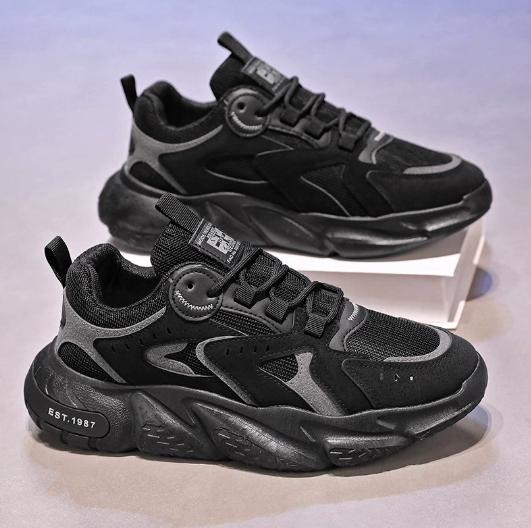 

Новая дышащая мужская обувь весна осень универсальная мужская обувь с увеличением высоты стельки противоскользящая спортивная обувь H185 44 чёрный