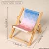 Foldable Wooden Beach Chair Phone Holder: Creative, Lazy Person Photo Stand & Desktop Ornament