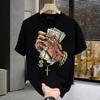 Men's Cotton T-shirts 5XL WhiteT Shirt for Men Casual Summer Wear Hip Hop Print Tee Shirts Black Men Clothing Fashion