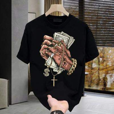Men's Cotton T-shirts 5XL WhiteT Shirt for Men Casual Summer Wear Hip Hop Print Tee Shirts Black Men Clothing Fashion