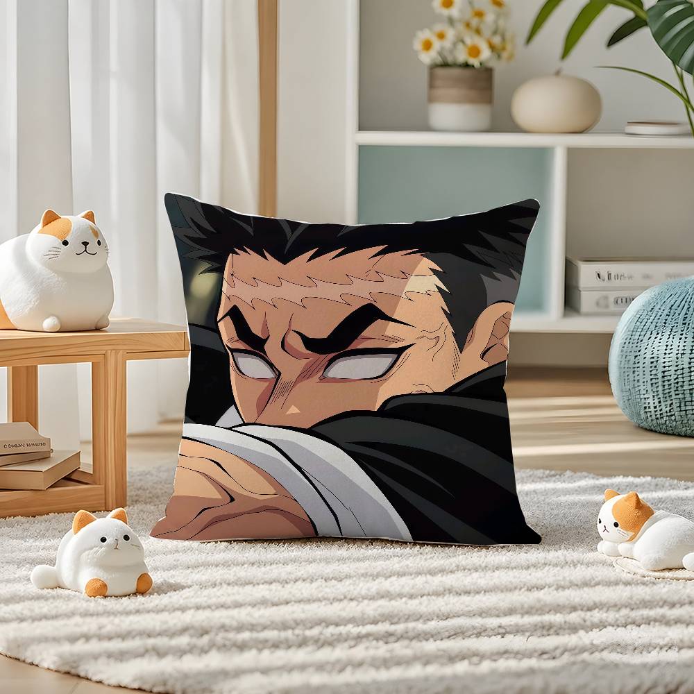 Demon Slayer Hashira Collection Anime Plush Pillow Cover Soft Short Plush Cushion Cover For Sofa Bedroom Home Decor Gift