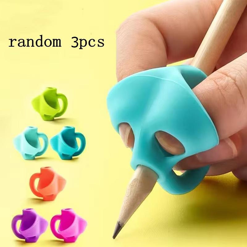 1/3/6pcs Children Writing Pencil Pan Holder Kids Learning Practise Silicone Pen Aid Grip Posture Correction Device for Students