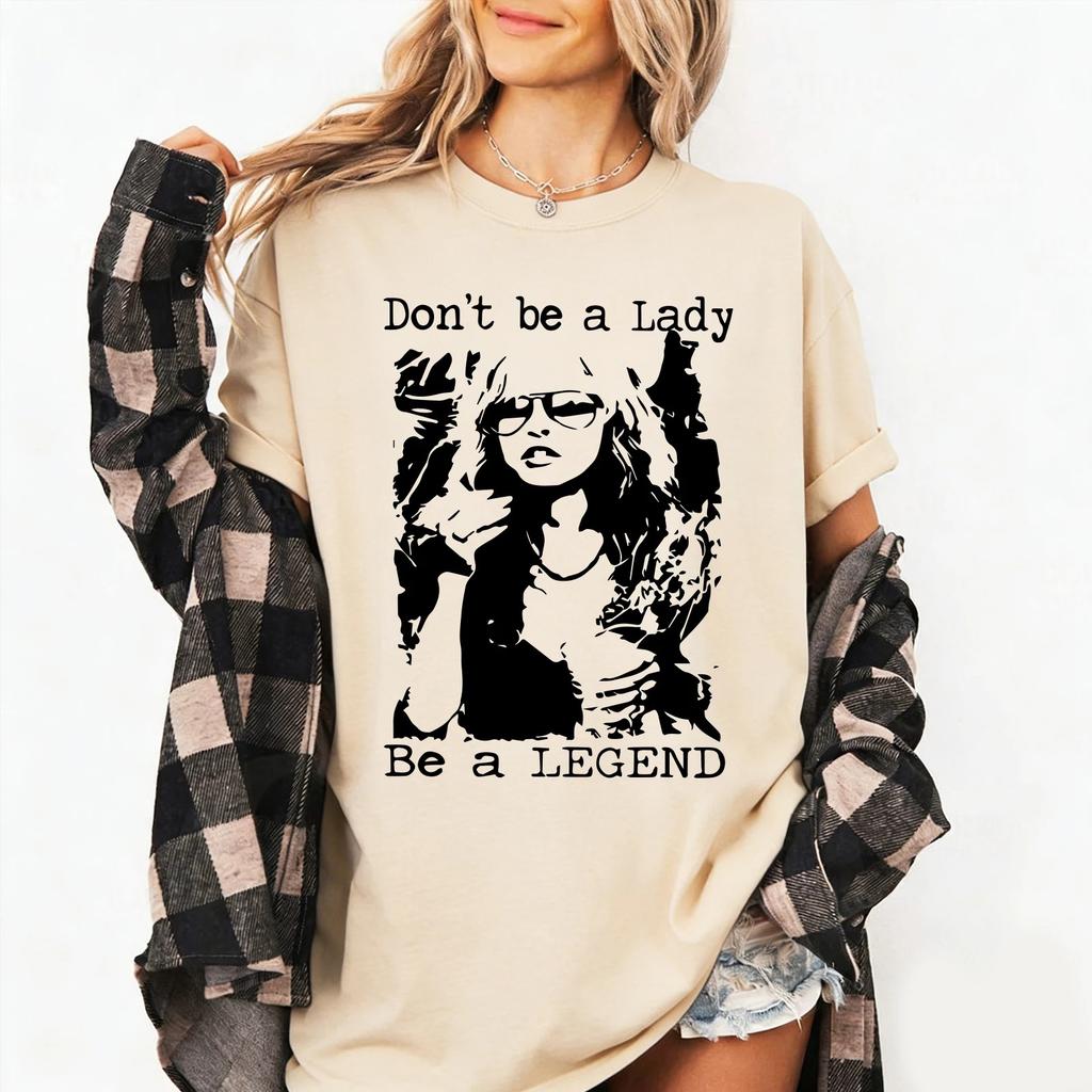 Don't Be A Lady Be A Legend Stevie Nicks Tour 2026 Print T-shirt Harajuku Ronde Hals Casual Hip Hop Shirt Unisex Korte Mouw Casual Kleding