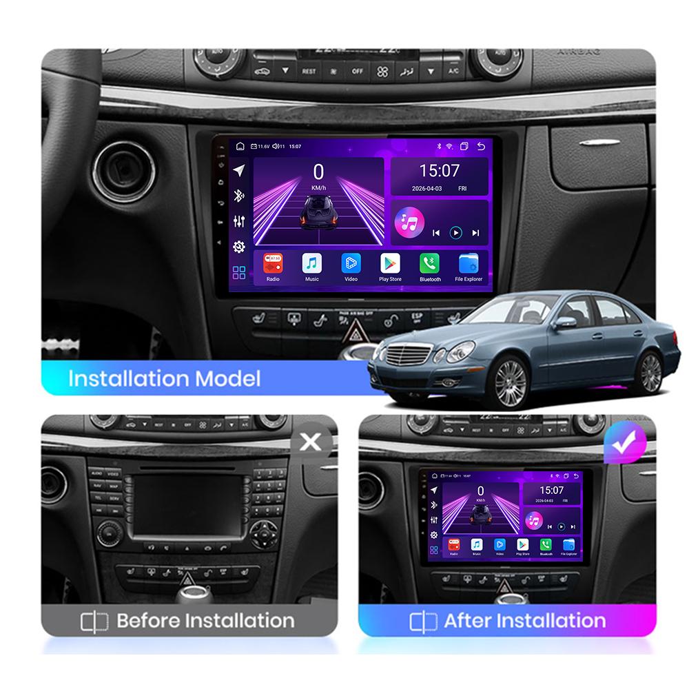 Android Car-Play Car Radio For Mercedes Benz E Class W211 2002-2010 Multimedia Player Head Unit Stereo GPS Navigation BT WIFI,8 CORE ,2+32GB