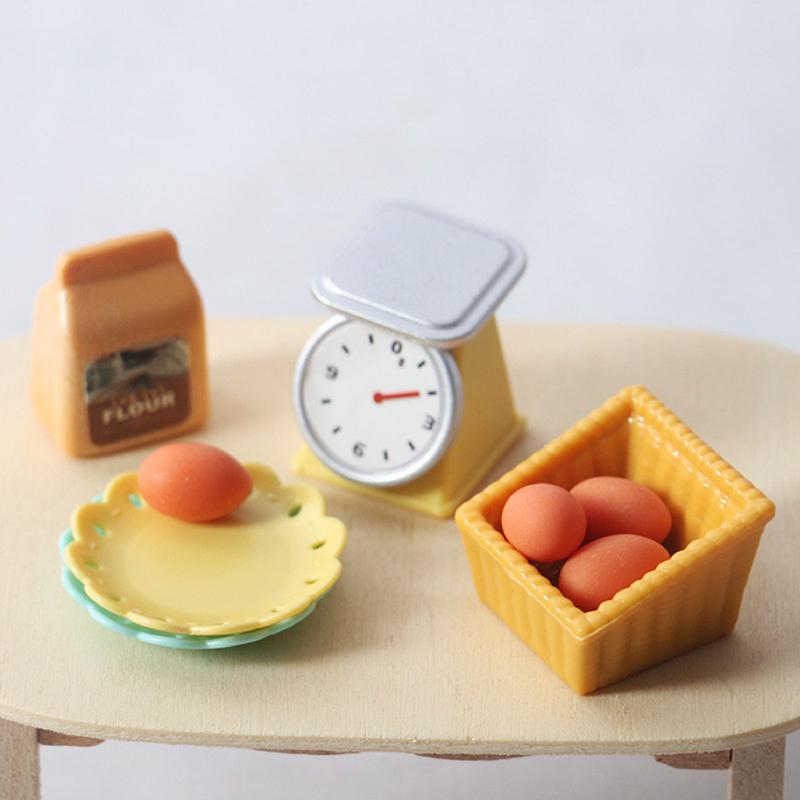 9Pcs/Set 1/12 Dollhouse Miniature Kitchen Scale Egg Doll House Accessories Toy