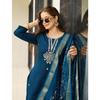 Women's Rayon Embroidered Straight Kurta with Pant And Dupatta Sets