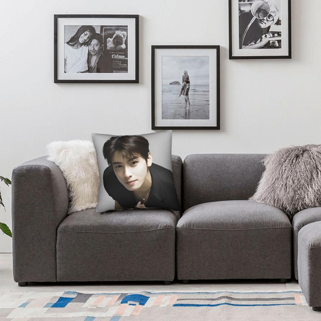 Cha Eun Woo Poster Throw Pillow Cover Polyester Decorative Pillow , Fashion Pillowcover Home Decor