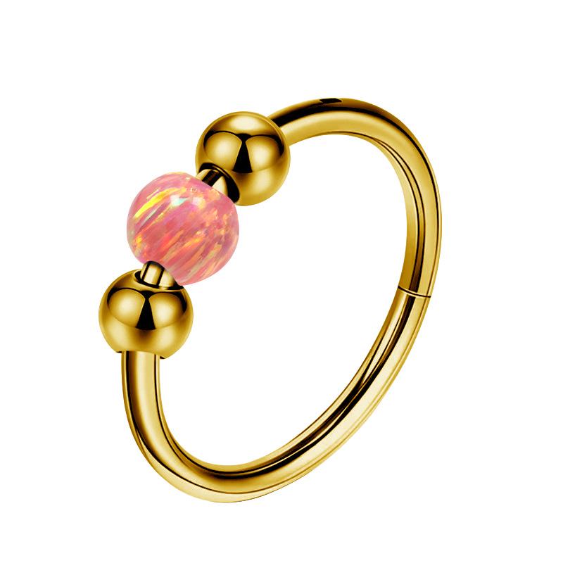 316L Titanstahl Opal Nahtloser Ring Ohrringe für Nase & Septum