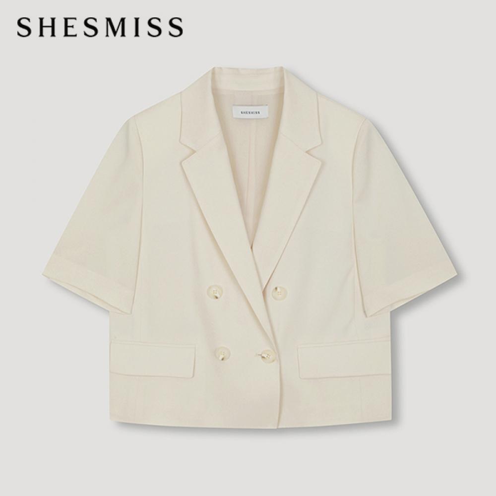 

She S Miss Двубортный жакет с короткими рукавами SwSjkn22040 фунтов light beige/44