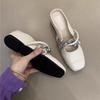 Inner height increase Mary Jane shoes spring and summer 2025 French new Chinese retro with skirt Baotou one foot and half slippers