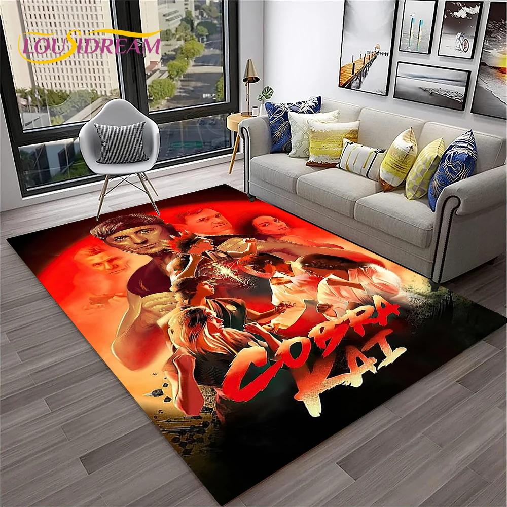 3D Cobra Kai Amanda TV Karate HD-Teppich für Zuhause, Wohnzimmer, Schlafzimmer, Sofa, Fußmatte, Dekor, Kinderspielbereich, Teppich, rutschfeste Bodenmatte