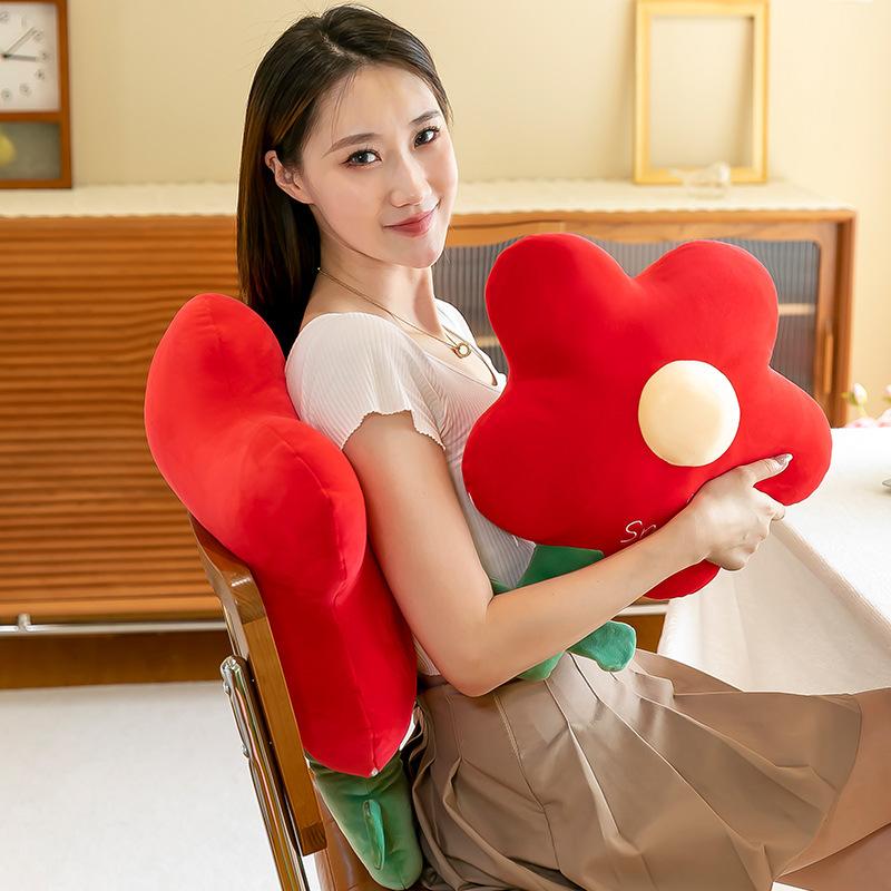 Little safflower plush toy creative tulip flower throw pillow cushion grab machine doll
