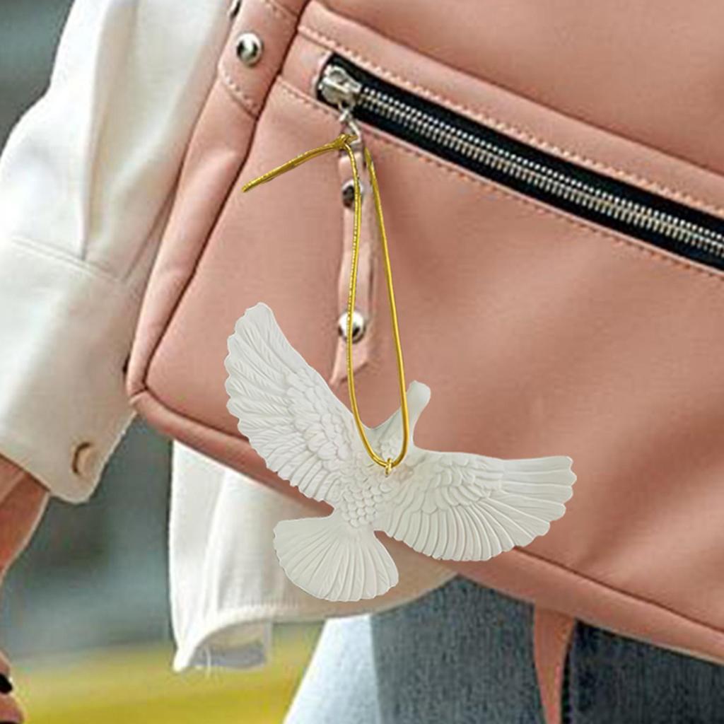 Simulated peace pigeon pendant creative Peace Bird Hanging statue Peaceful White Flying Pigeon Pendant Seasonal Decor