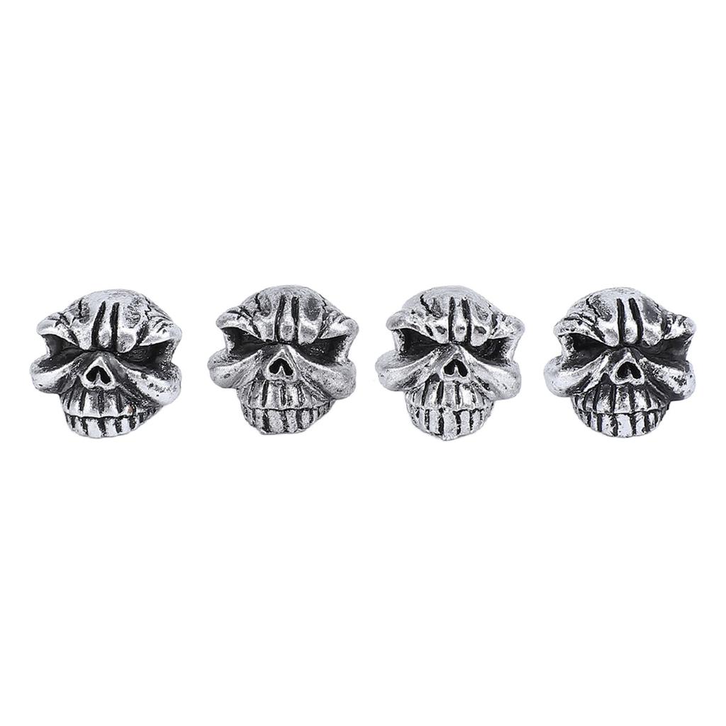 4PCS Tires Valve Stem Cap Universal Fit Skull Style Cool Look Valve Stem Cover for Car Truck Bike